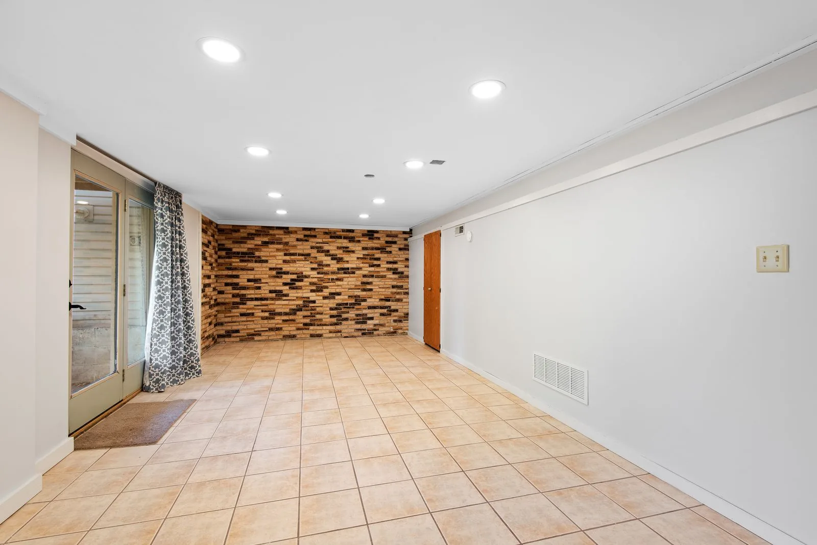Finished basement living space after a full remodel