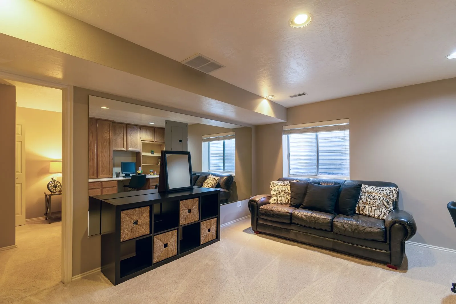 Finished basement living space