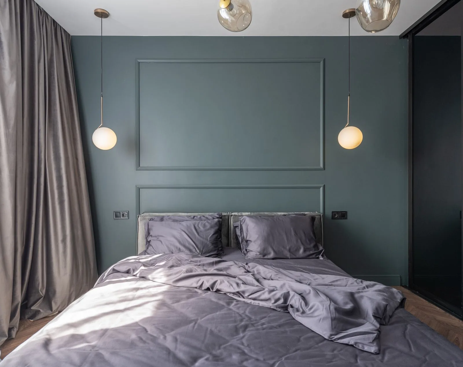 Remodeled bedroom with a calm, modern design with clean, modern finishes
