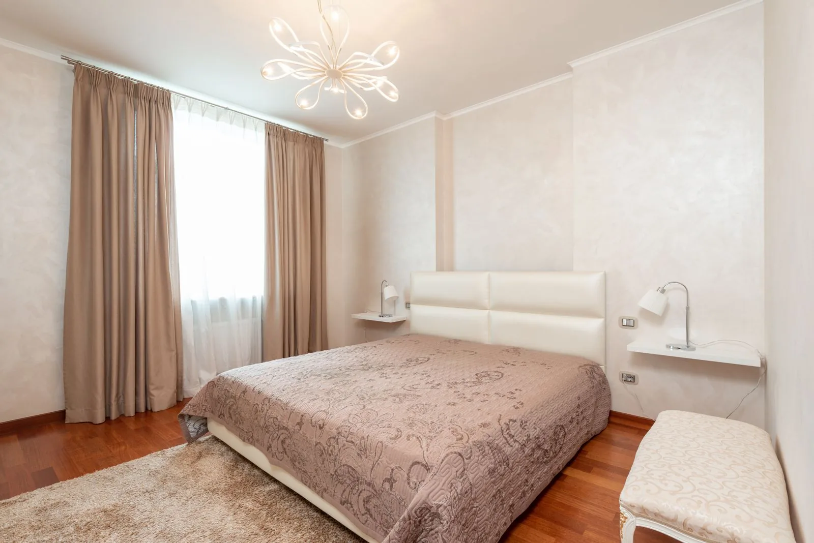 Remodeled bedroom with a calm, modern design