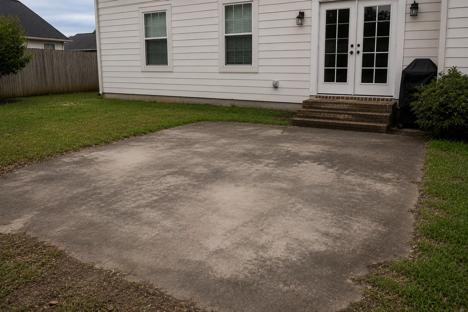 Concrete flatwork with a control-joint layout