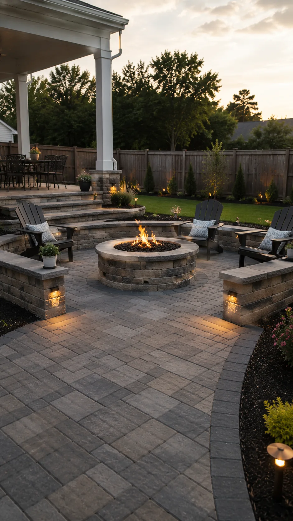 Decorative stamped concrete surface