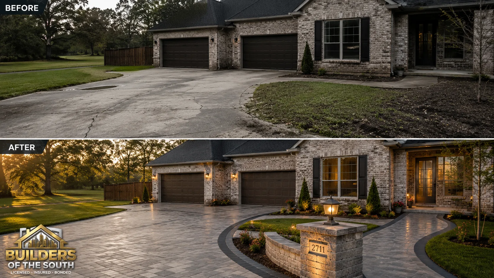Poured concrete steps with a retaining edge