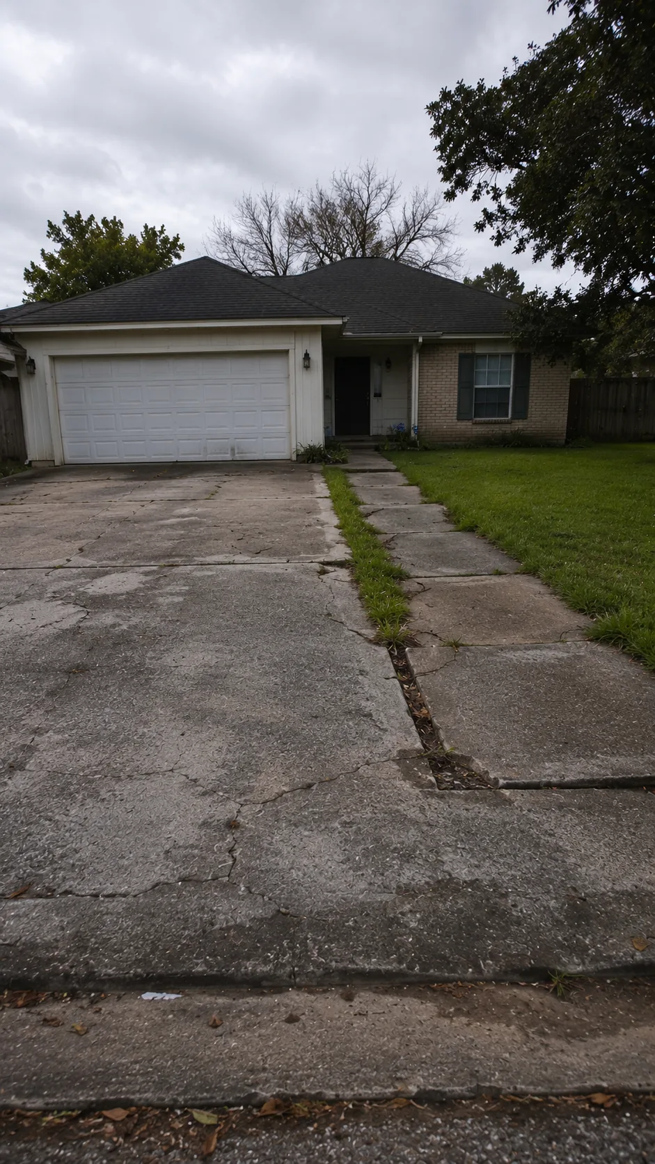 Concrete walkway and steps with a clean modern edge