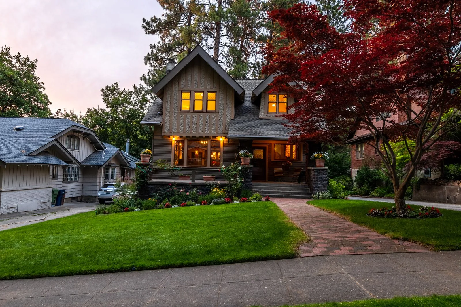 Home with enhanced curb appeal with natural light
