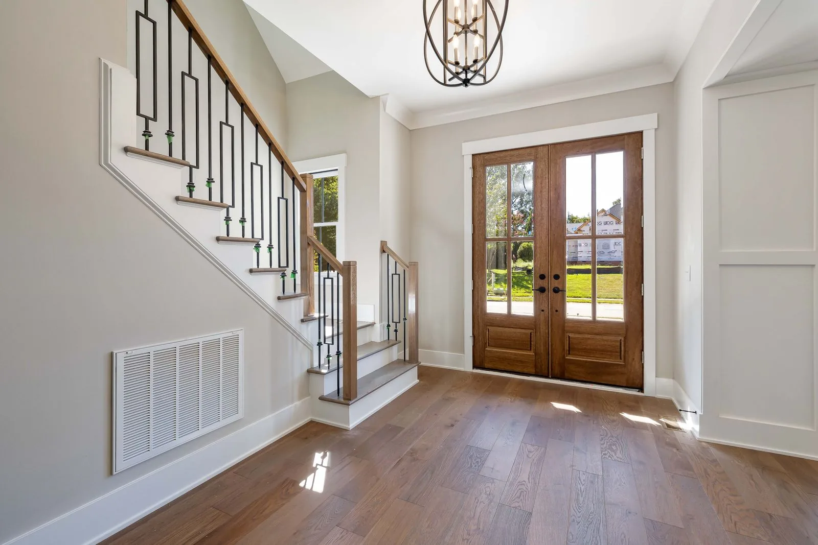 Custom home interior with high-end finishes with a timeless design