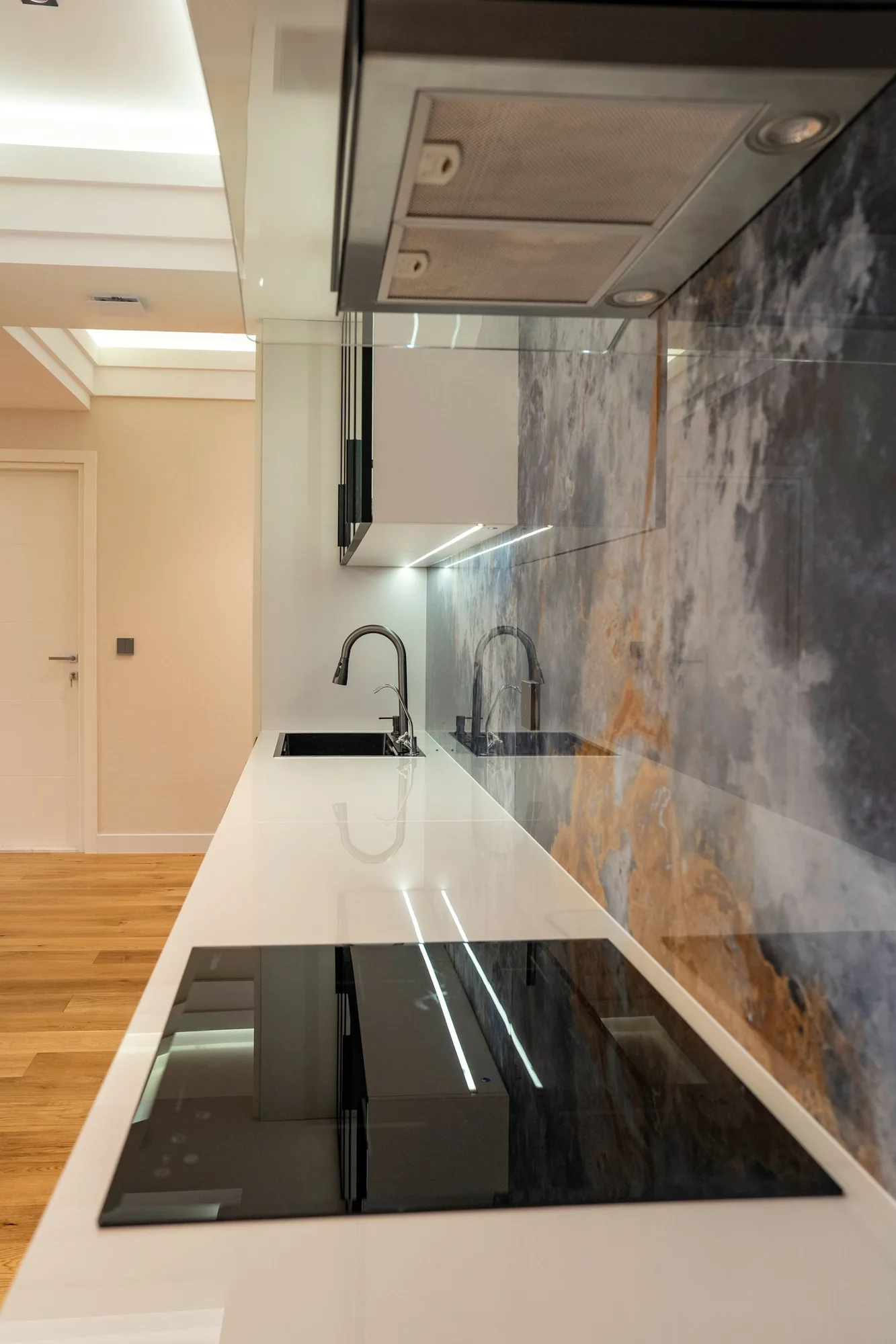 Custom home interior with high-end finishes with premium materials
