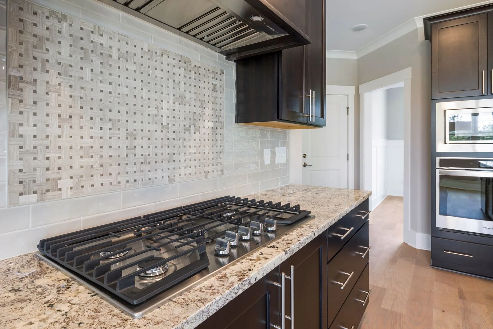 Custom home interior with high-end finishes with natural light