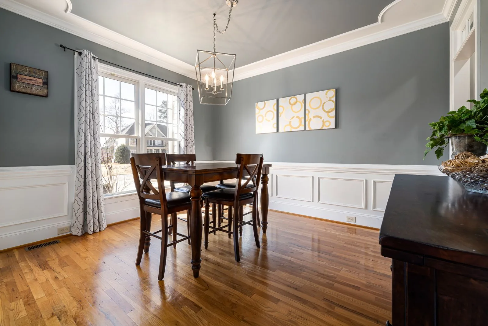 Elegant remodeled dining room with premium materials