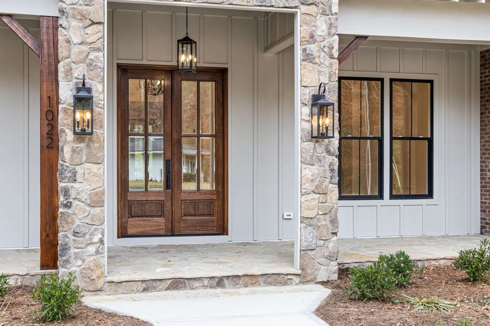 Welcoming front entryway and porch