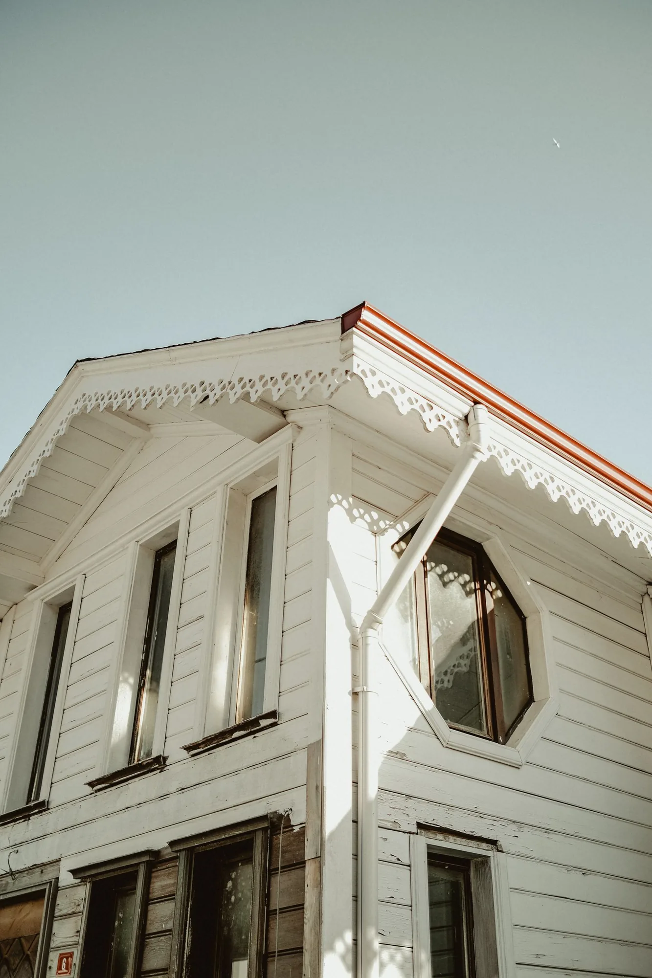 Exterior trim and fascia detail on a home with premium materials