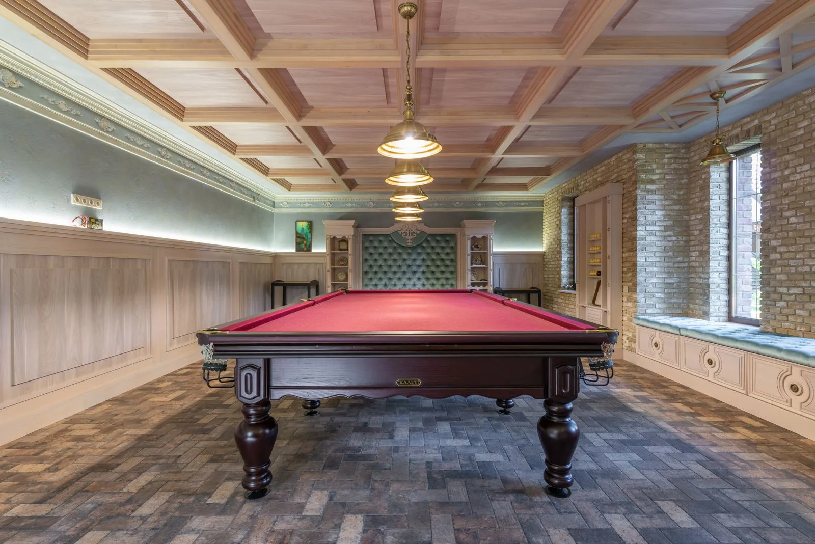 Home game room with a billiards table