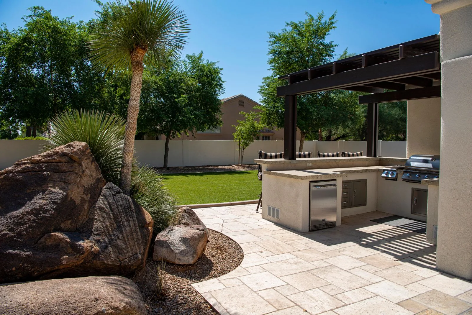 Residential landscaping with premium materials