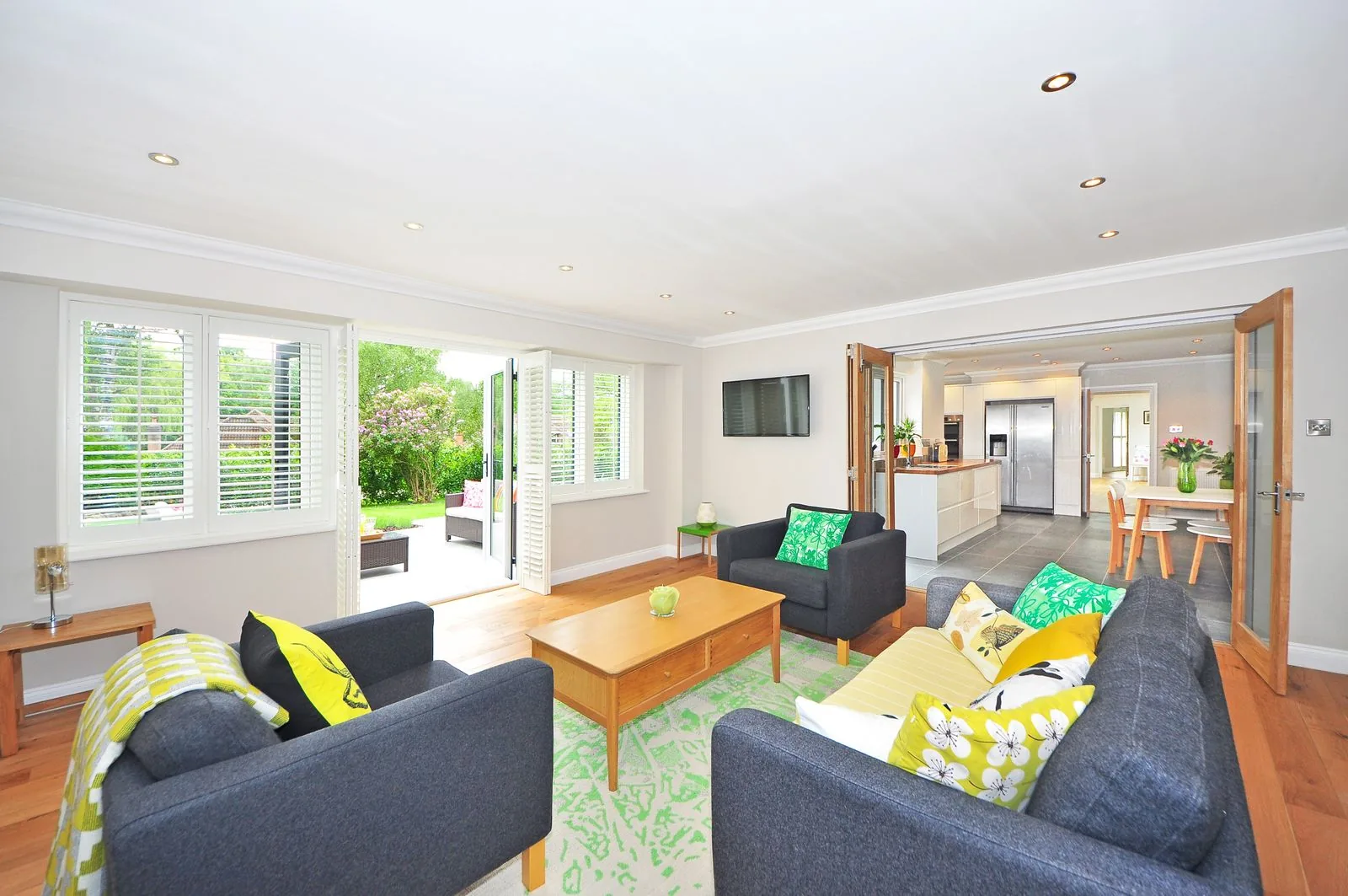Remodeled living room with premium materials