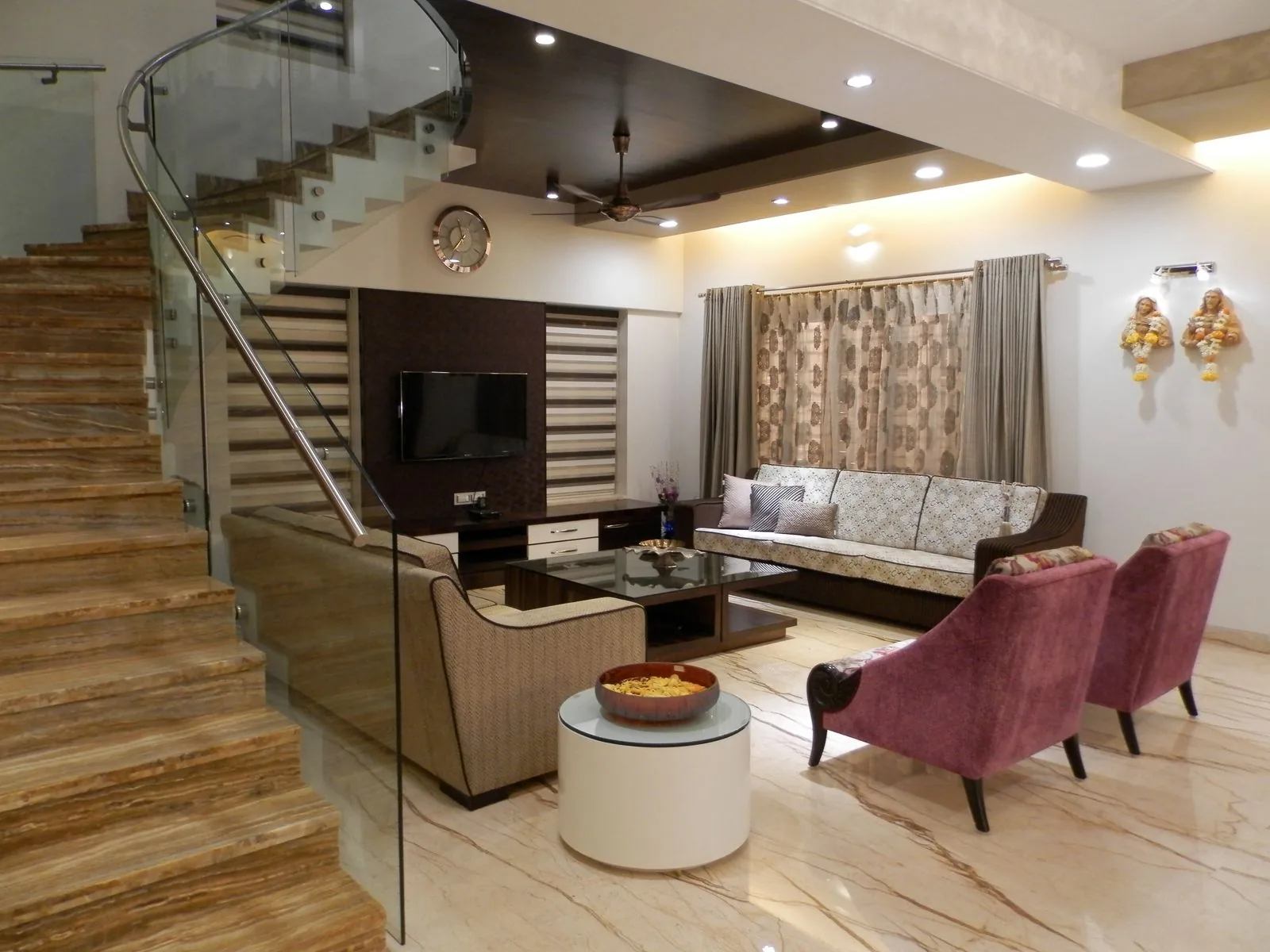 Luxury home interior living space with clean, modern finishes