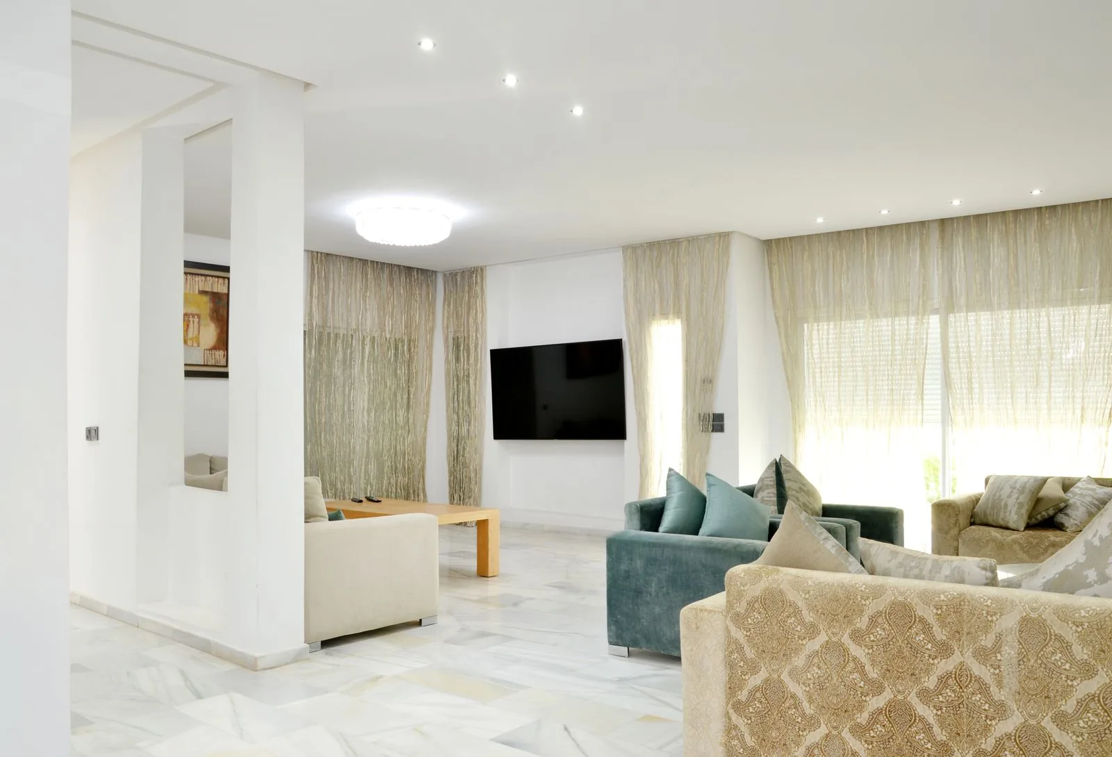 Luxury home interior living space with a timeless design