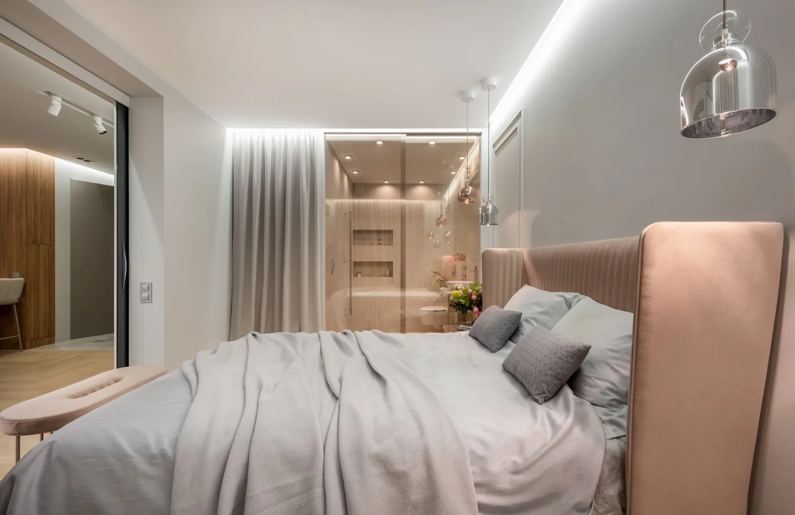 Luxury master suite bedroom with a timeless design