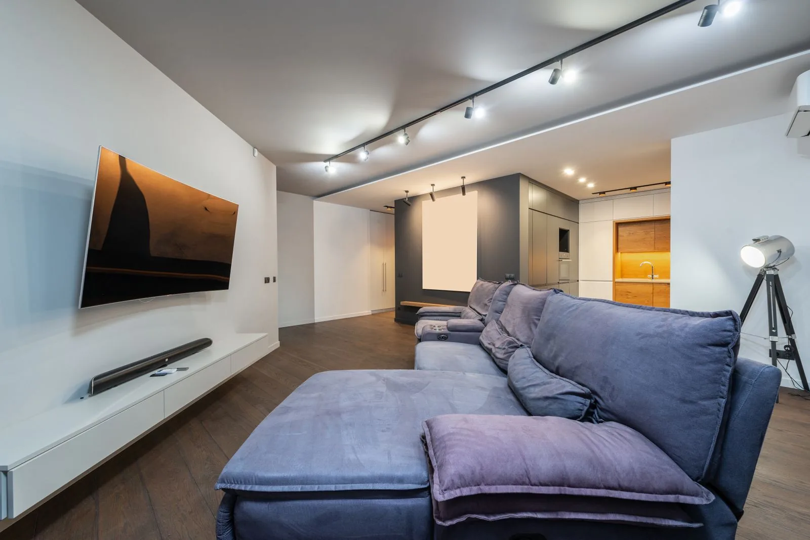 Home theater and media room after a full remodel