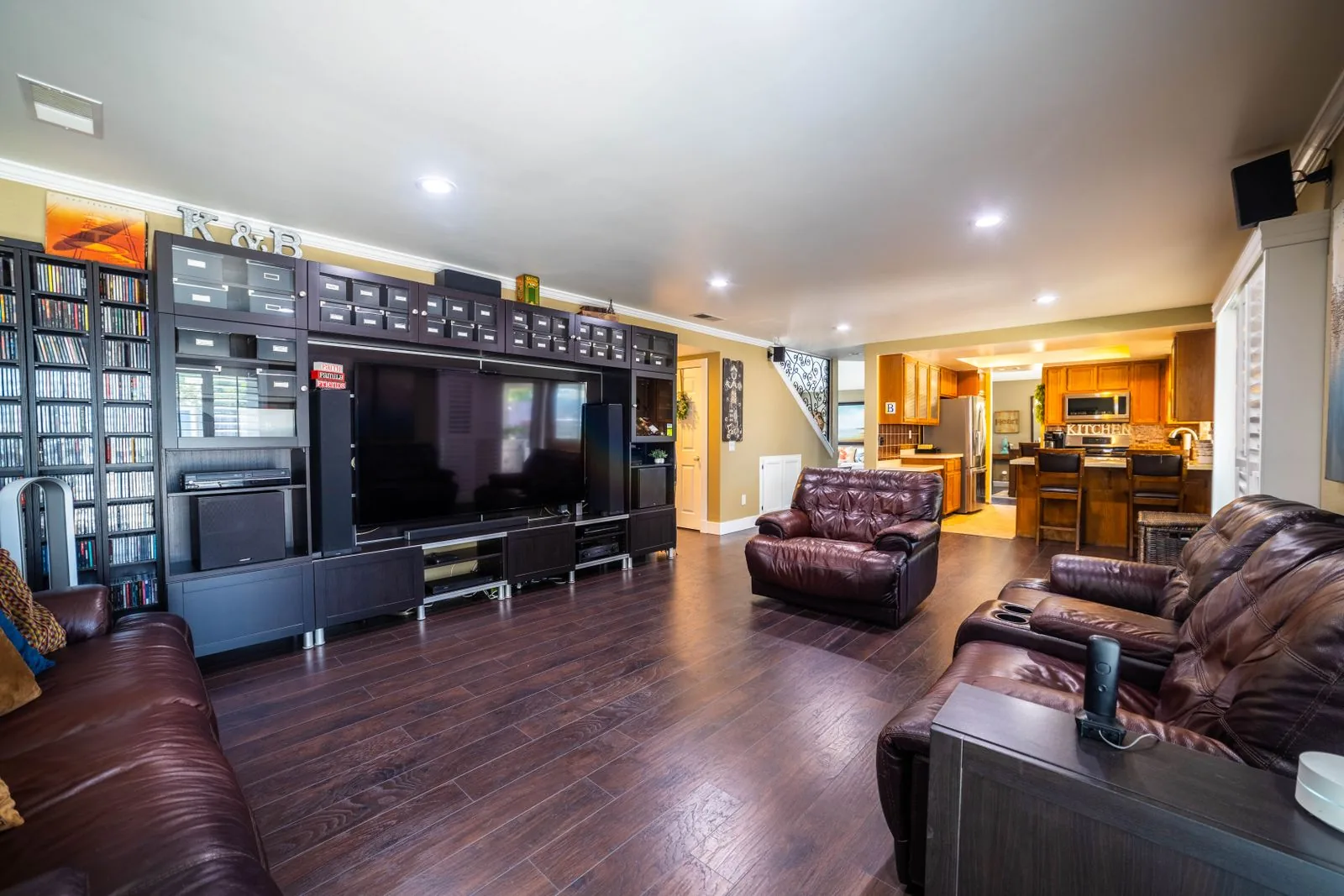 Home theater and media room with premium materials