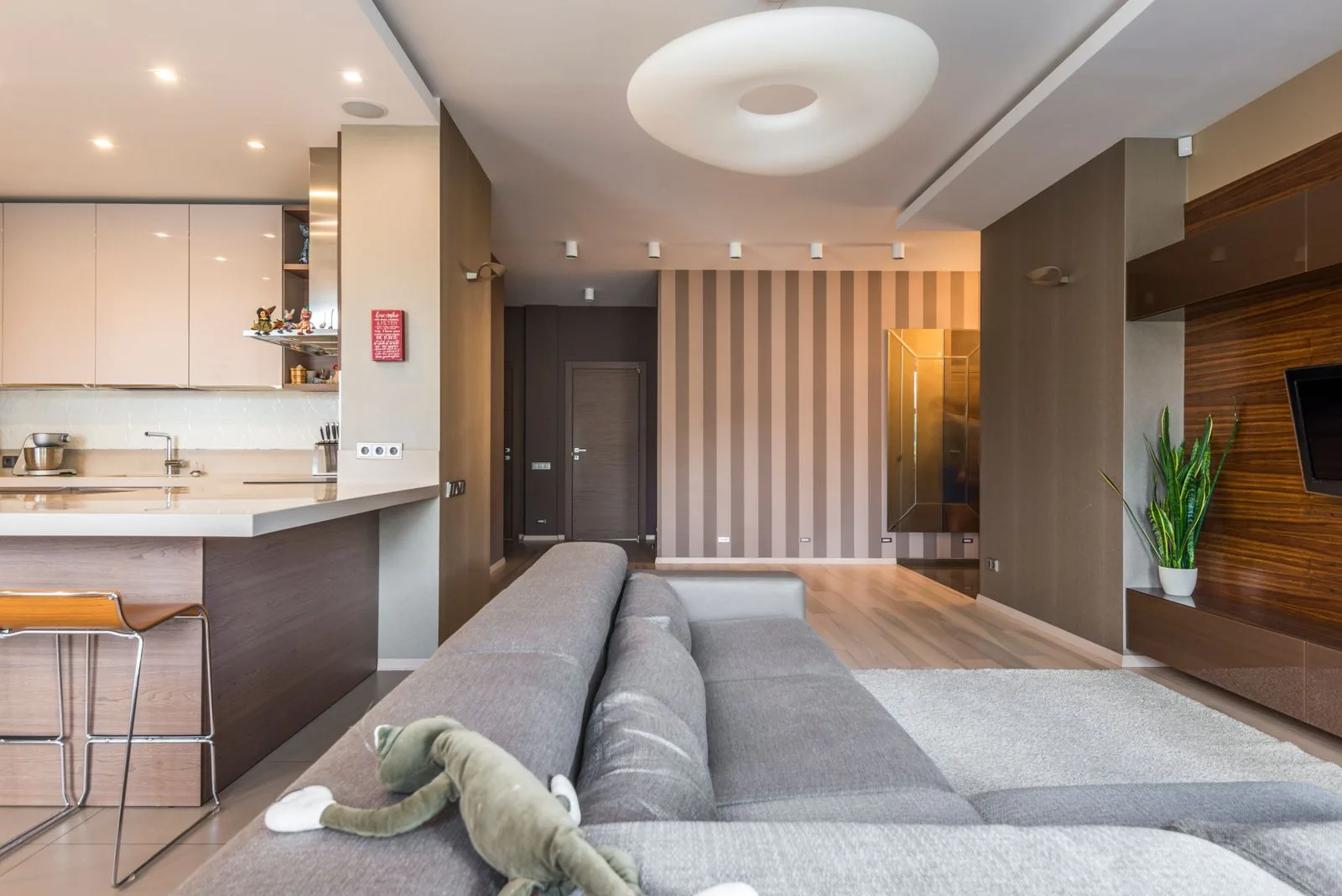Modern home interior with clean, modern finishes
