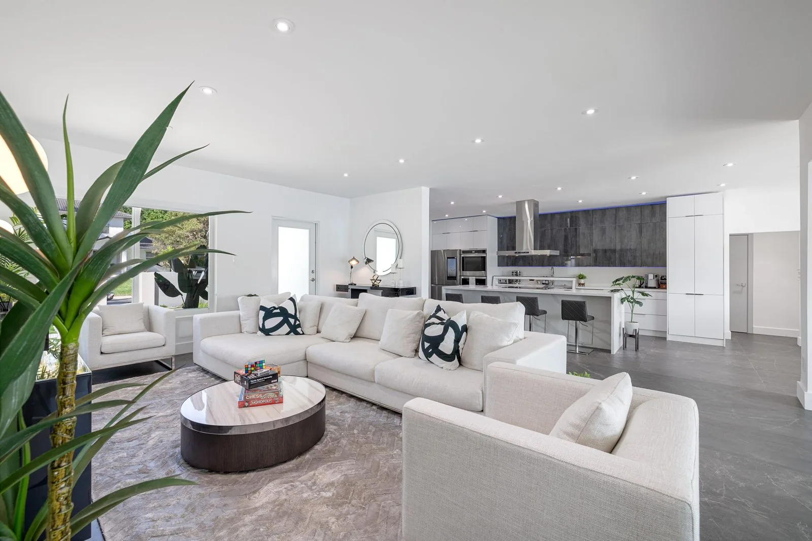 Open-concept living and kitchen space
