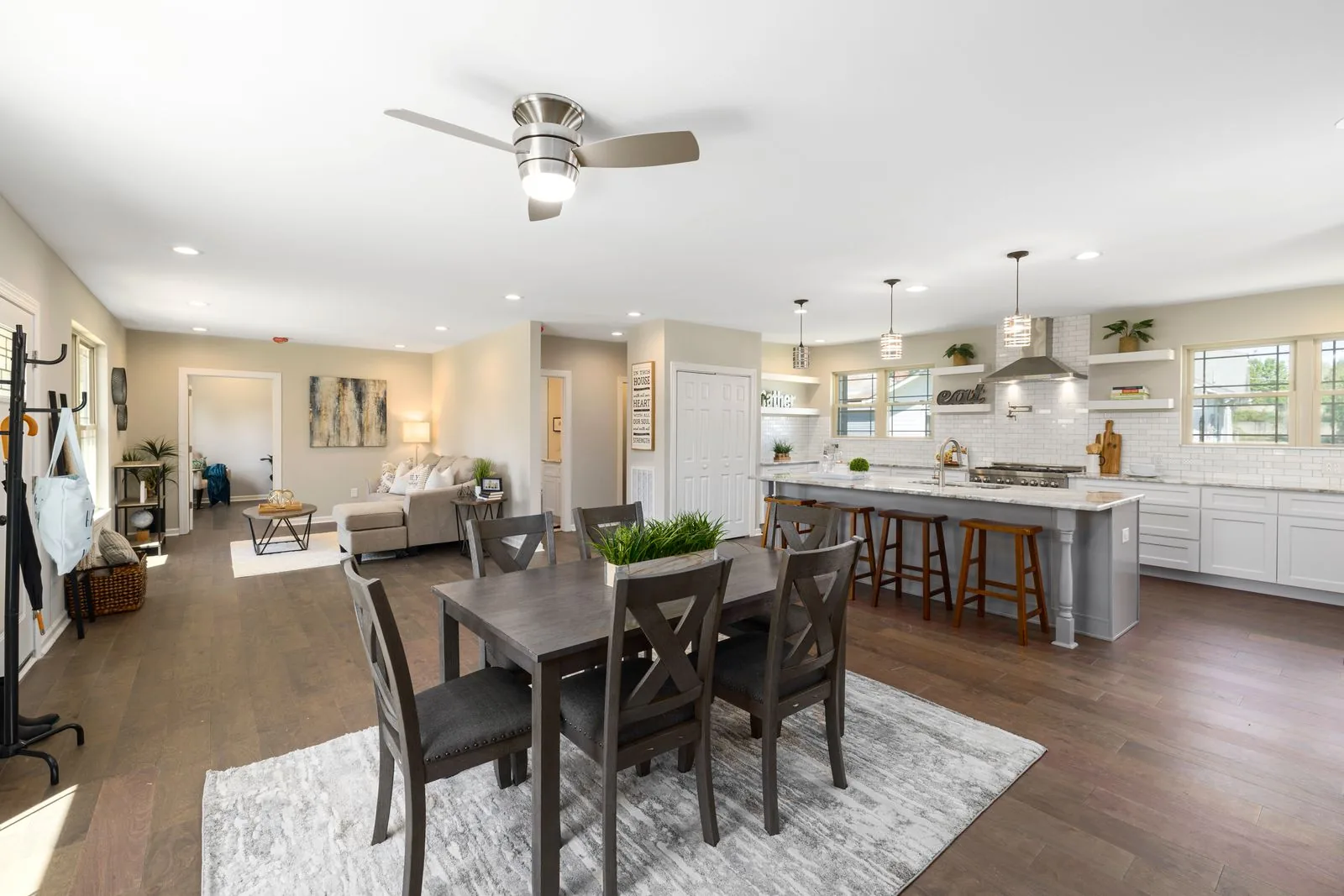 Open-concept living and kitchen space