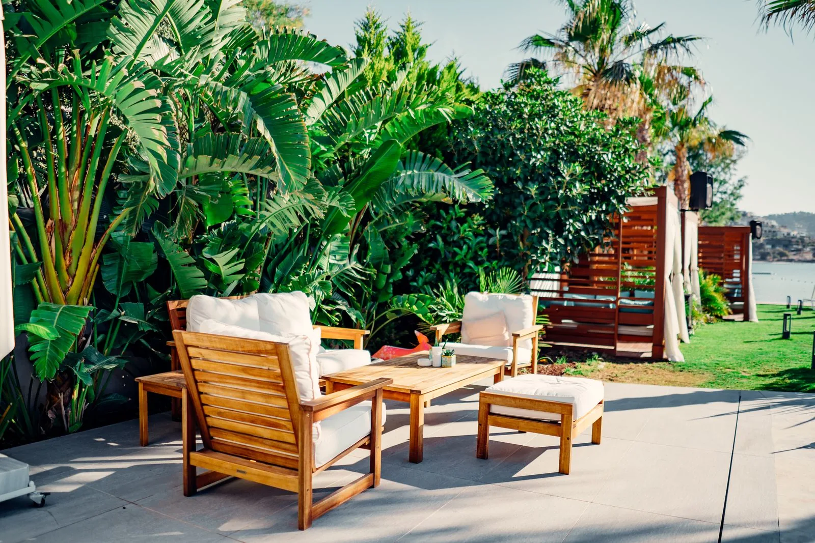Furnished outdoor living space with clean, modern finishes