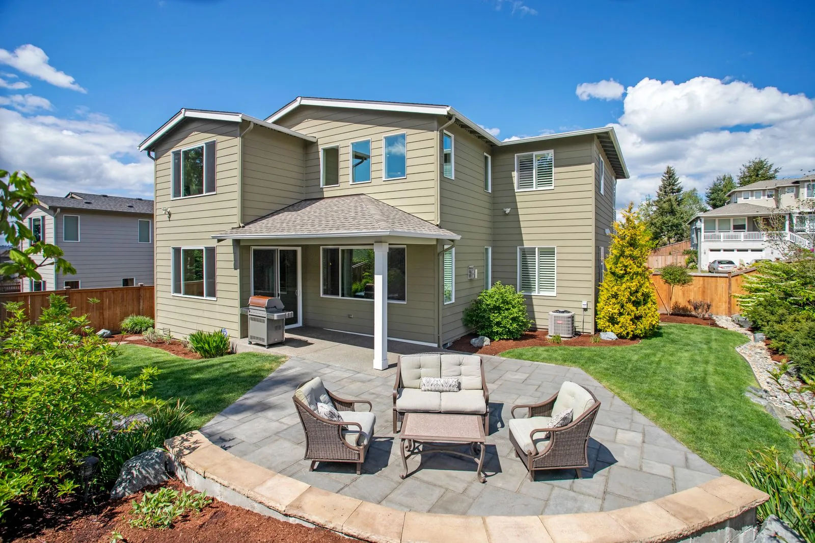 Paver patio in a Pacific Northwest home
