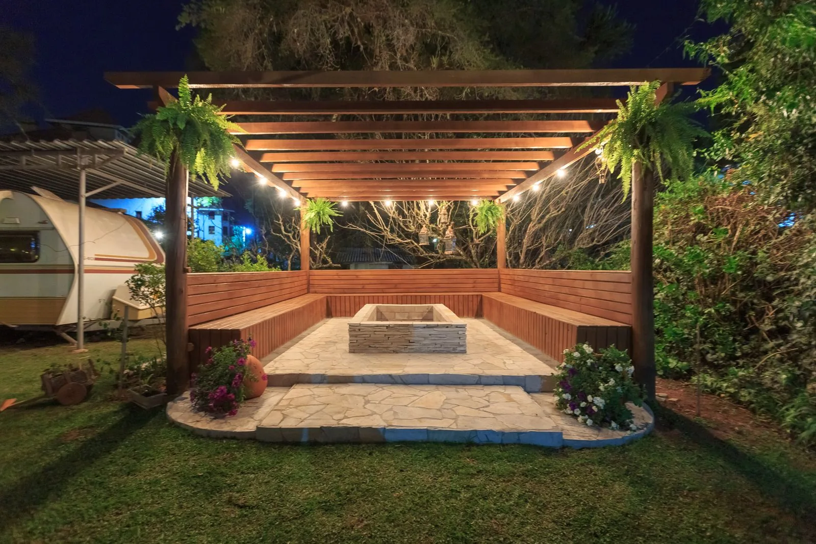 Backyard pergola with premium materials