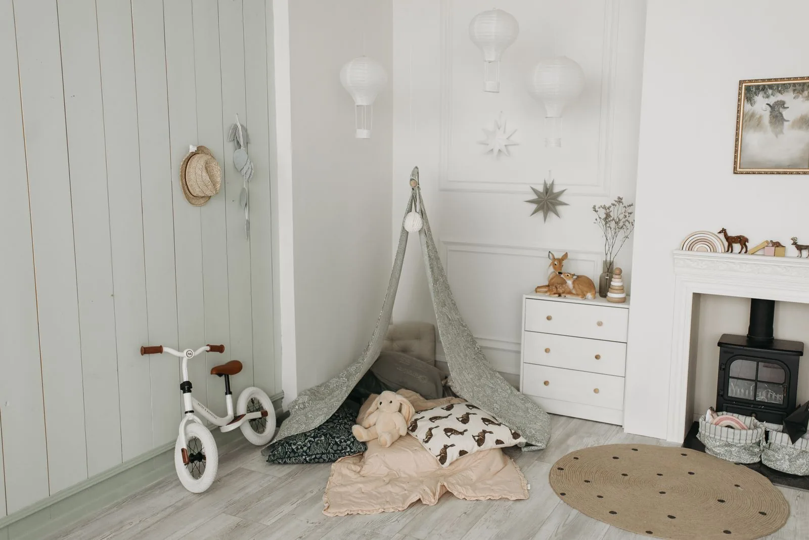 Bright kids playroom with natural light