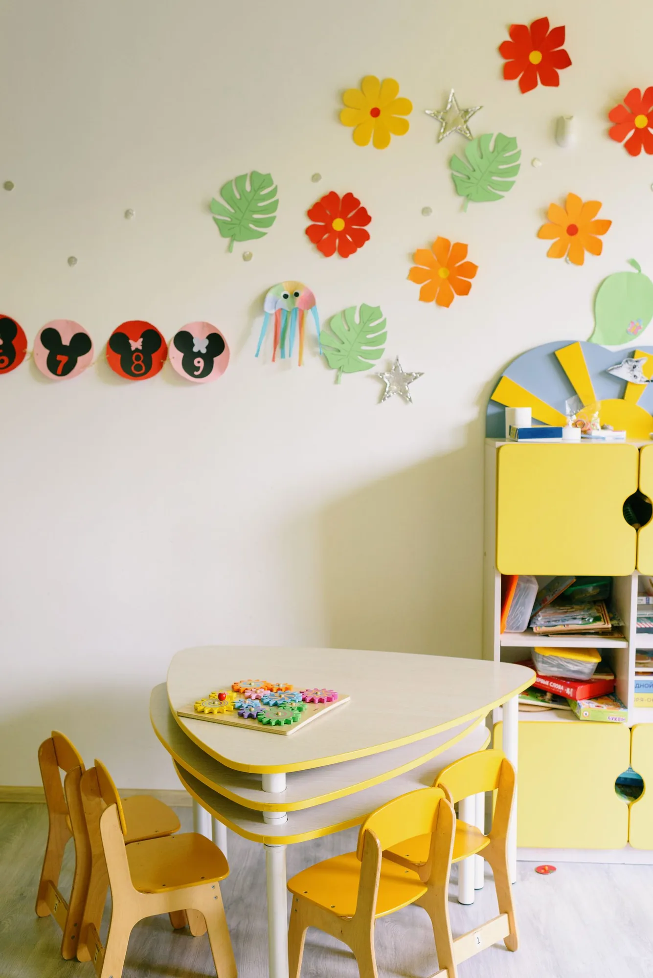 Bright kids playroom after a full remodel