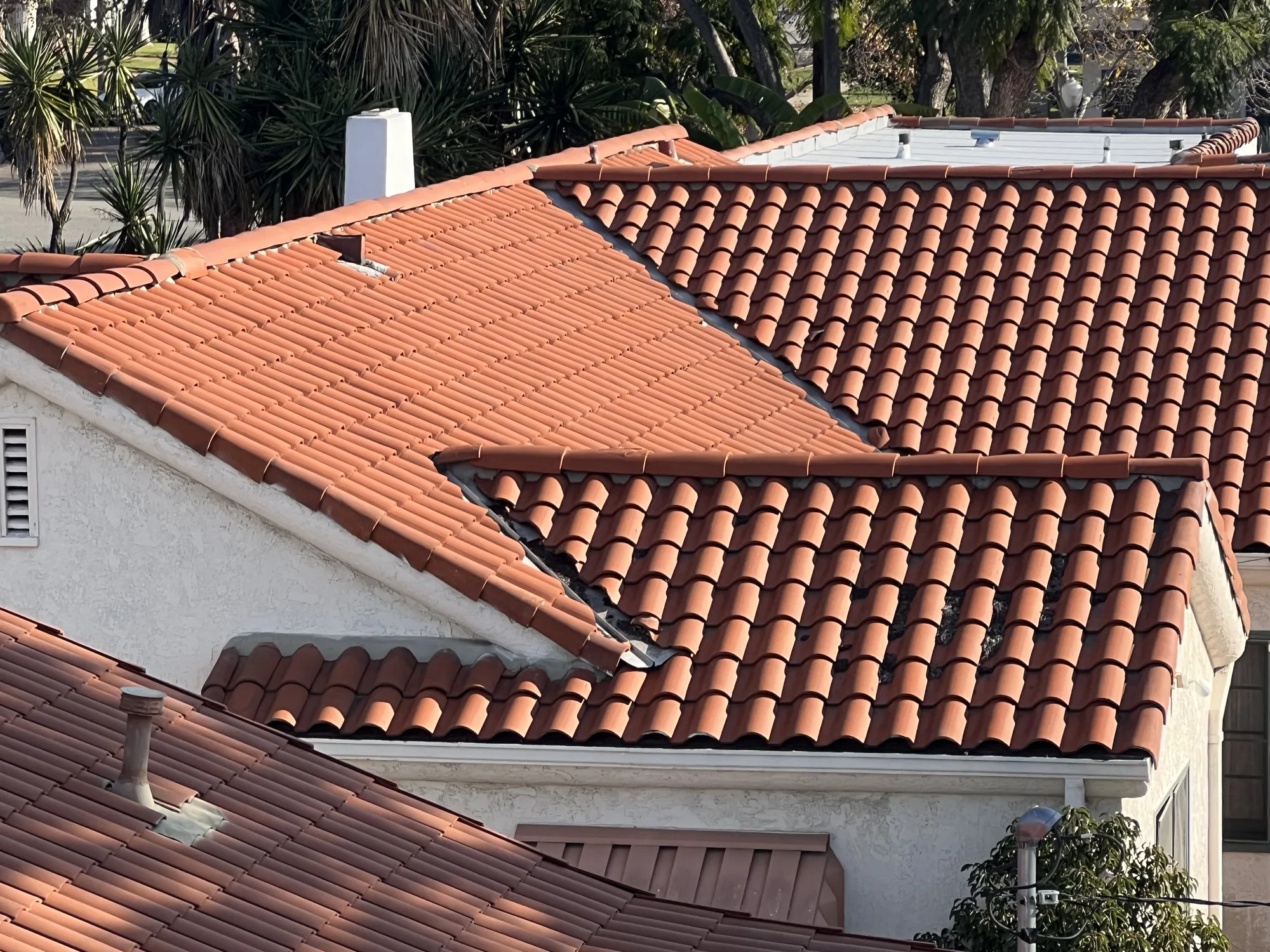 Spanish clay tile roof on a residential home