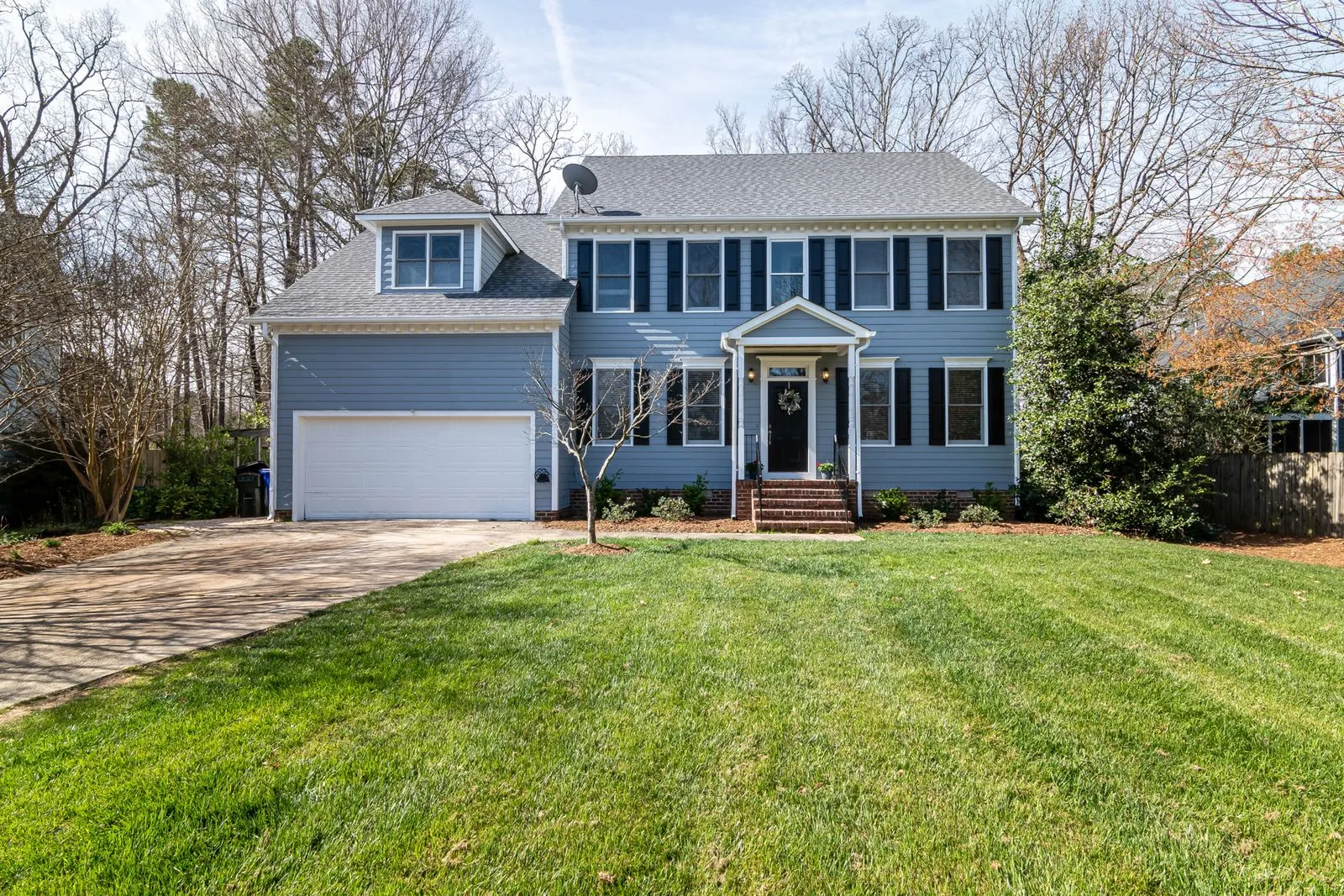 Two-story home exterior with a timeless design